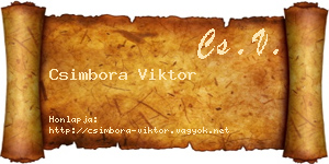 Csimbora Viktor névjegykártya